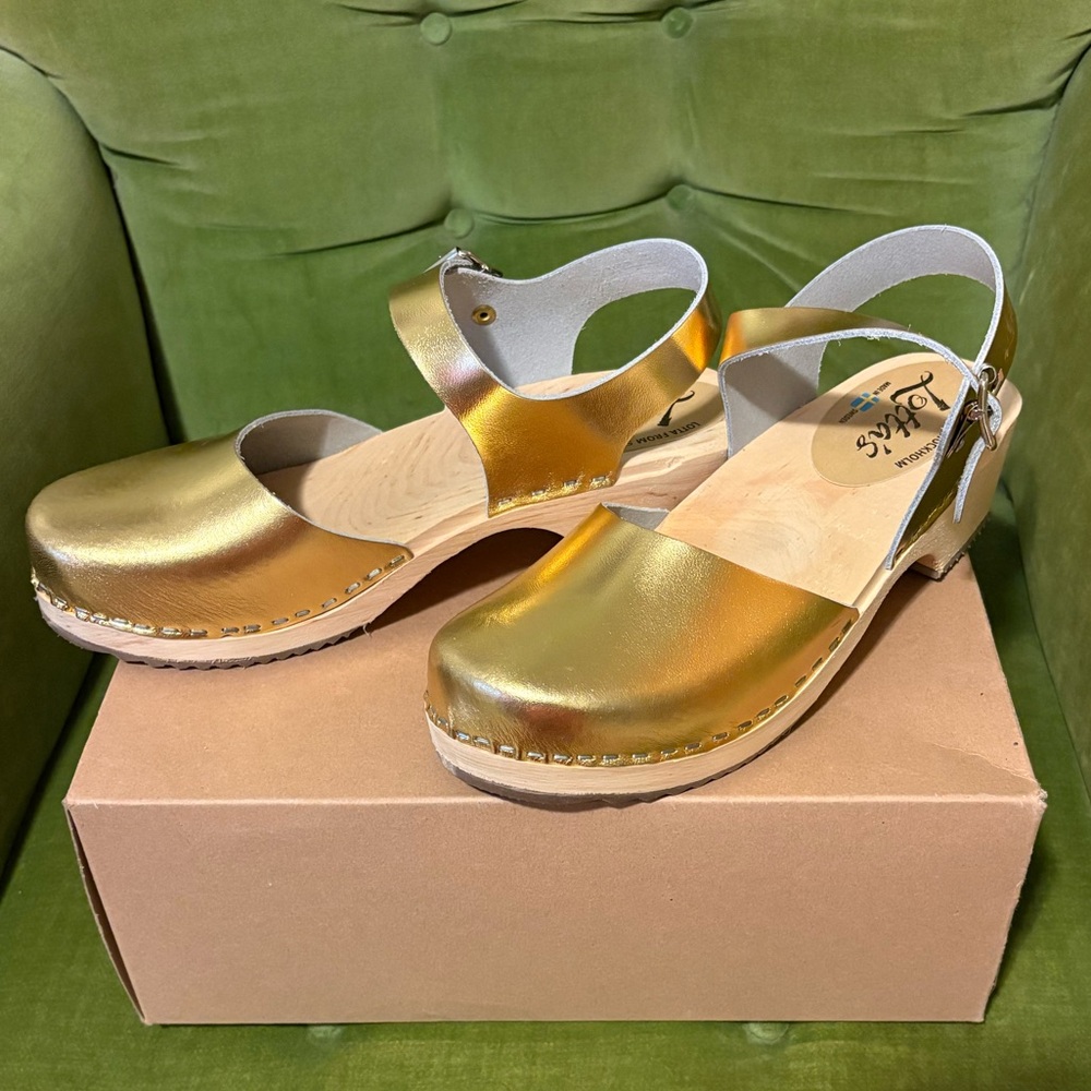 Lotta From Stockholm Gold Clogs Size 41 Never Worn